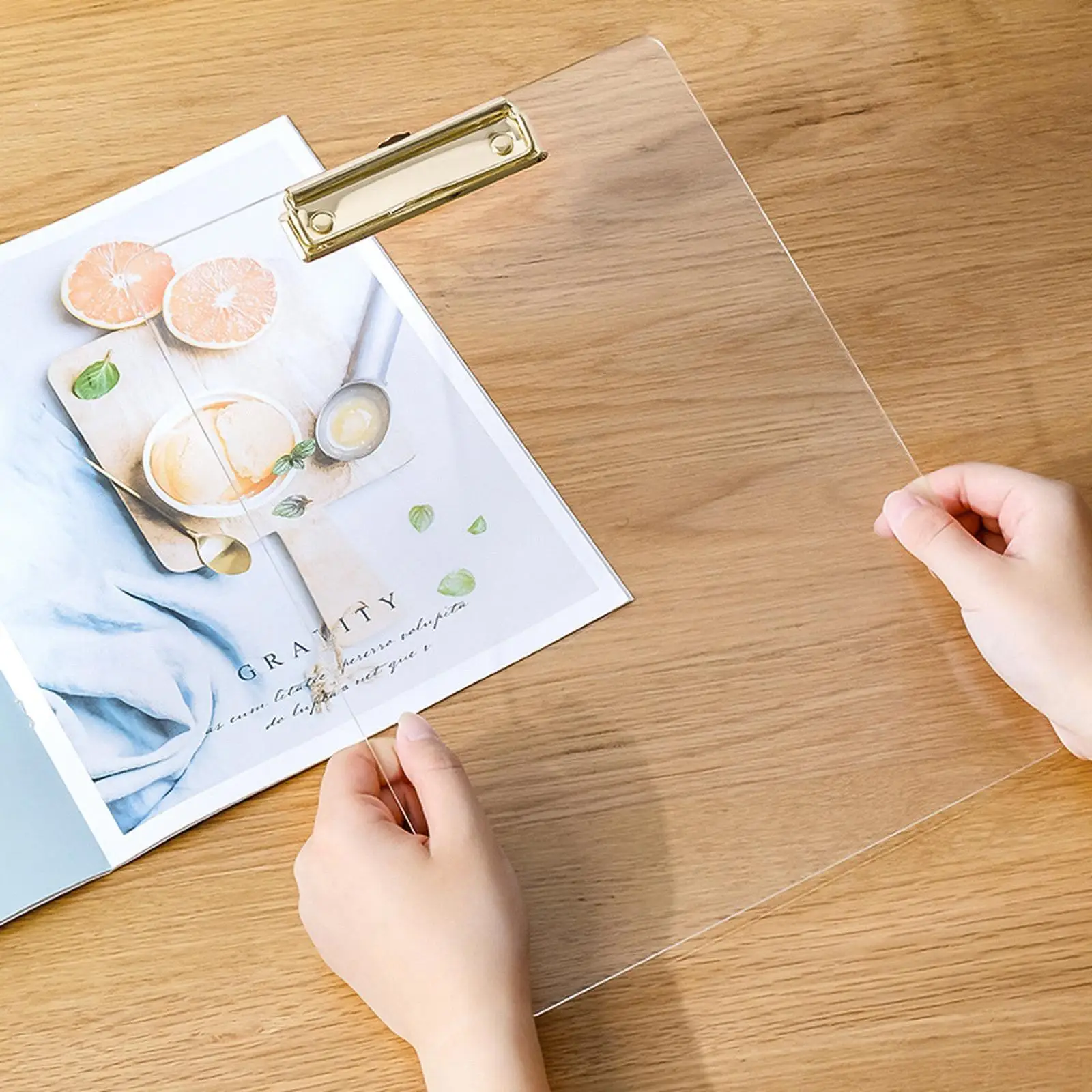 Transparent Clipboard A4 Size Multi function Writing Board Foldable Office School Supplies Document Storage Clip File