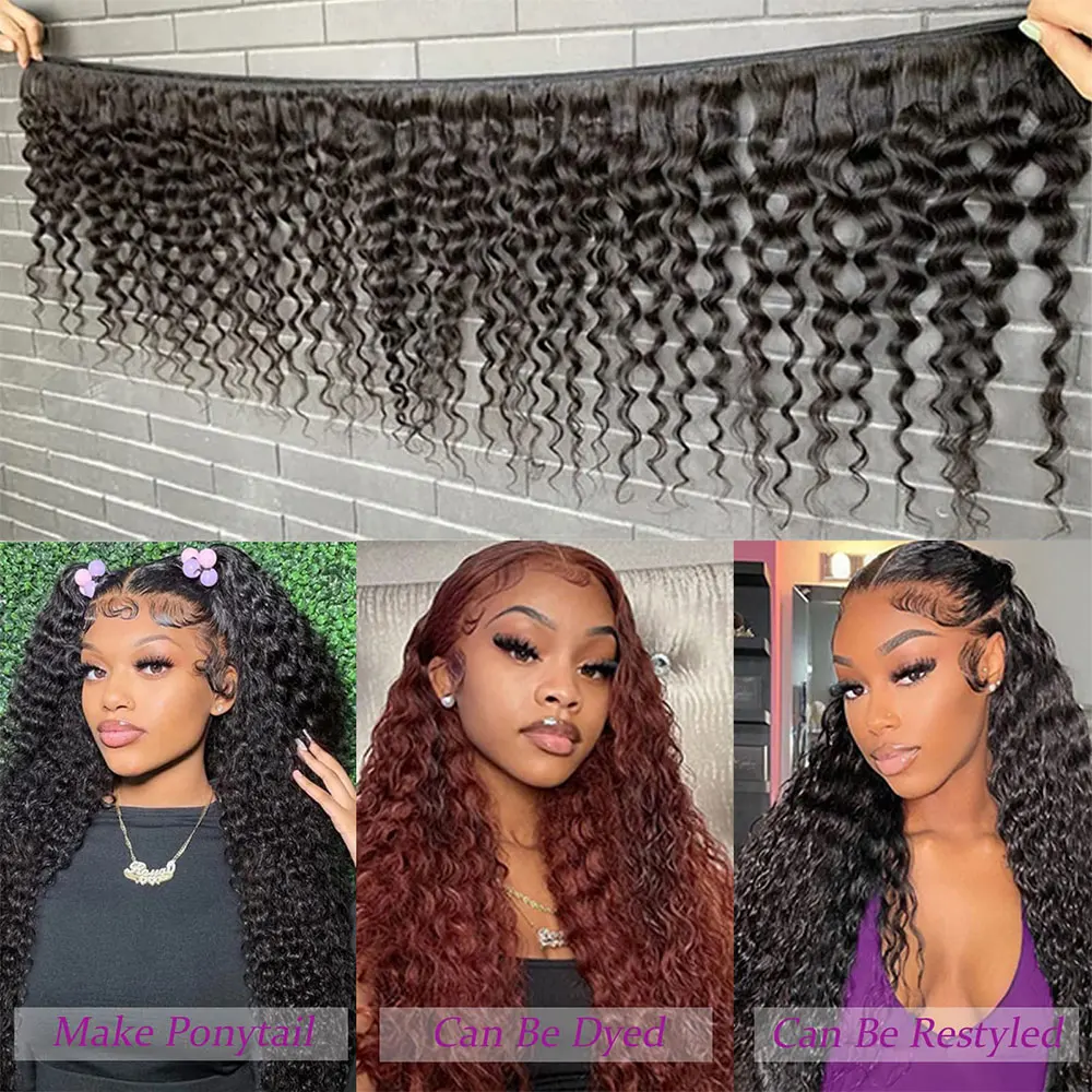 Jerry Curly Human Hair Bundles Natural Color Braids Curly  Brazilian Virgin Combo pack Quick Weave Human Hair Extensions