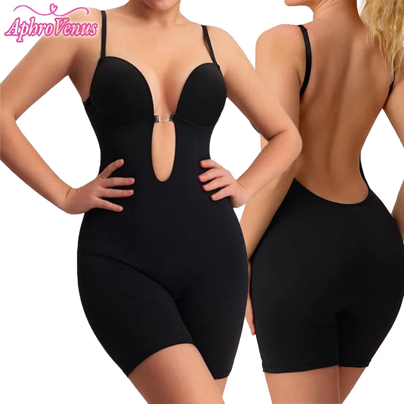 Sexy Women\'s Backless Shapewear Seamless One-piece Slim Body Suit Low Back Body Shaper Tummy Control Bodysuit Flat Belly Corset