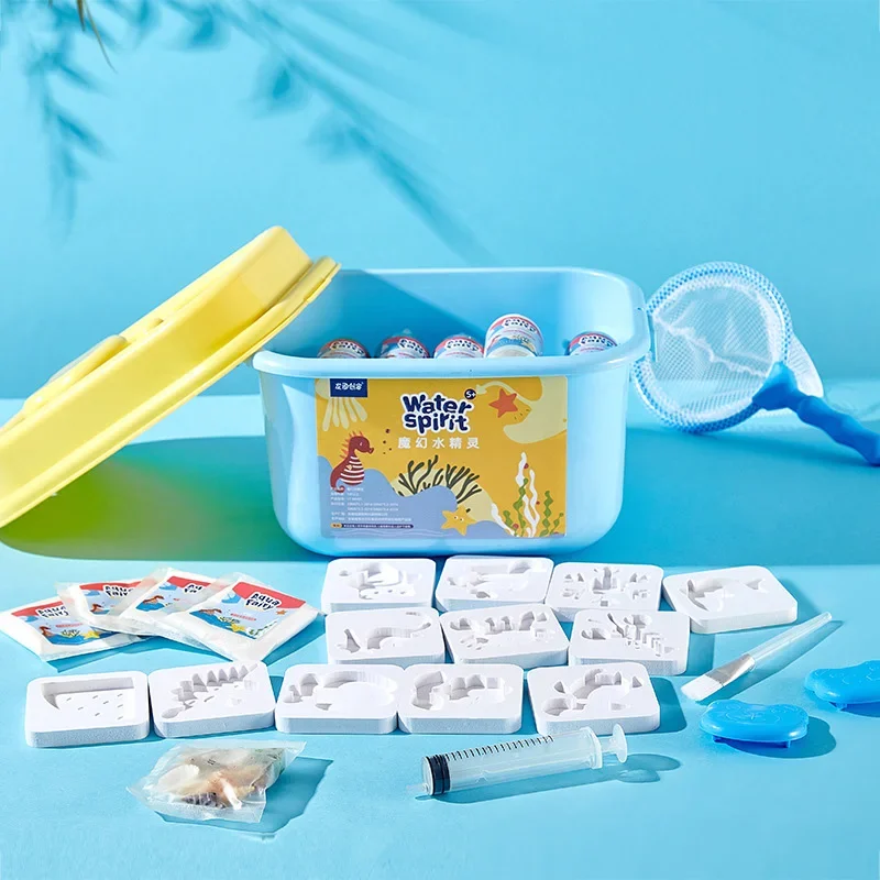 Magic Water Gel Ocean Mold Kit 3D DIY Fairy Elf Aqua Toy Safe Non Toxic Sensory Science Experiment Kids Gift