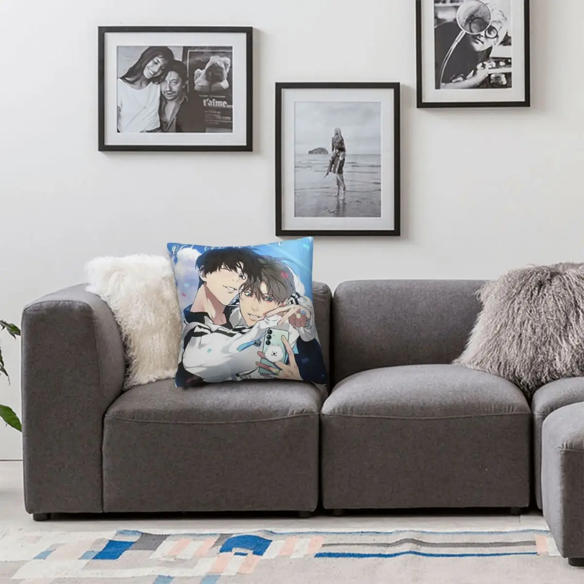 Lost In The Cloud Anime Square Pillowcase Pillow Cover Cushion Decor Comfort Throw Pillow for Home Bedroom