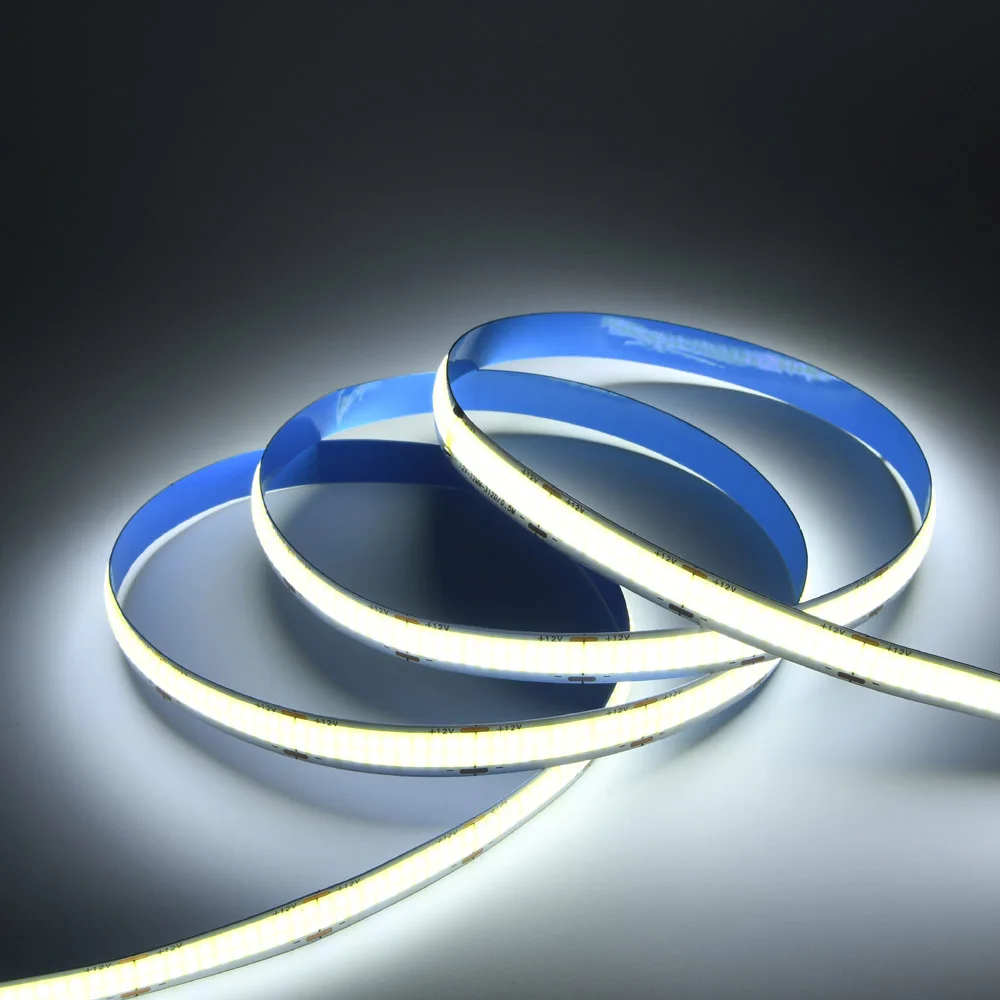 Imagem -05 - Linha Dupla Led Cob Strip Linear Flexível 3000k Branco Natural 5m 12v 24v 4000k 4500k Dia Branco 6000k