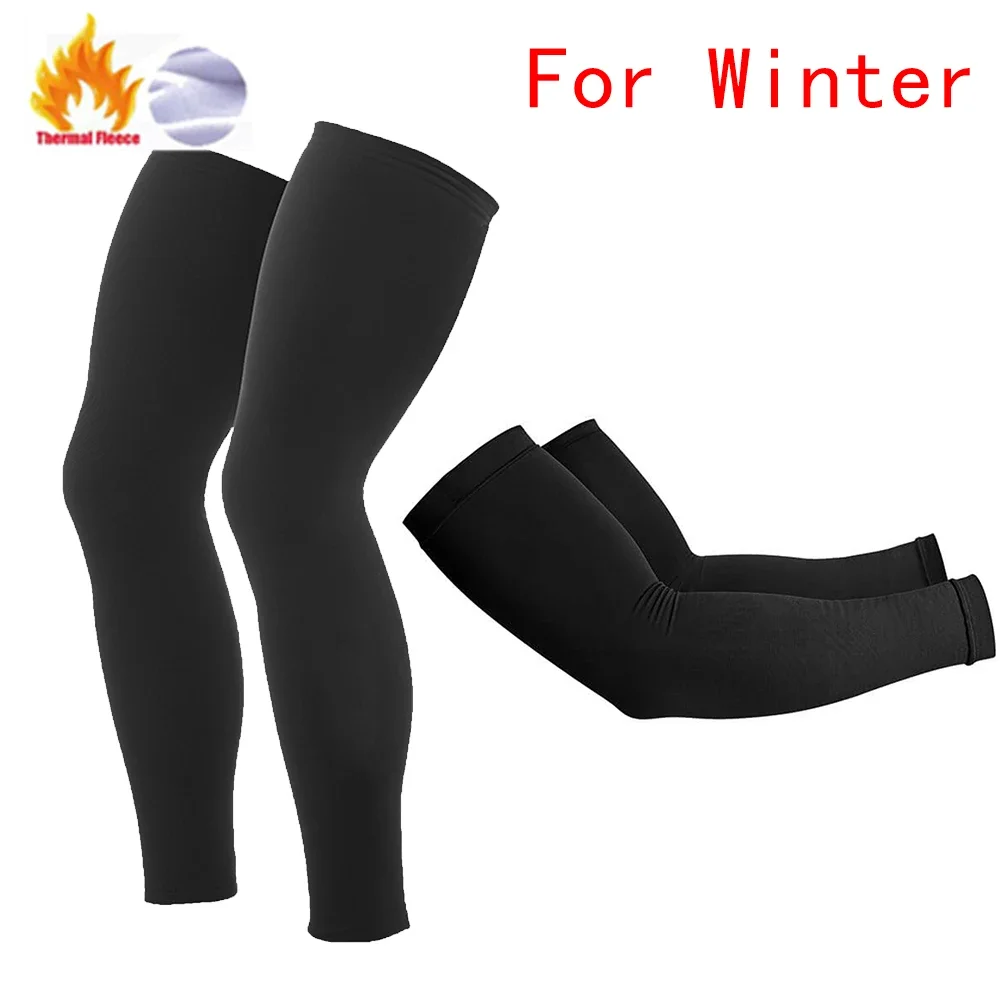 2024 Raudax Arm Leg Warmers Black/White Winter Thermal Fellce Cycling Arm Warmer MTB Bicycle Running Racing MTB Bike Leg Sleeve