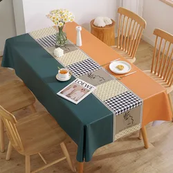 2024 Table waterproof, oil proof, and washable PVC household dining table cloth rectangular table cloth tea table mat fabric ar