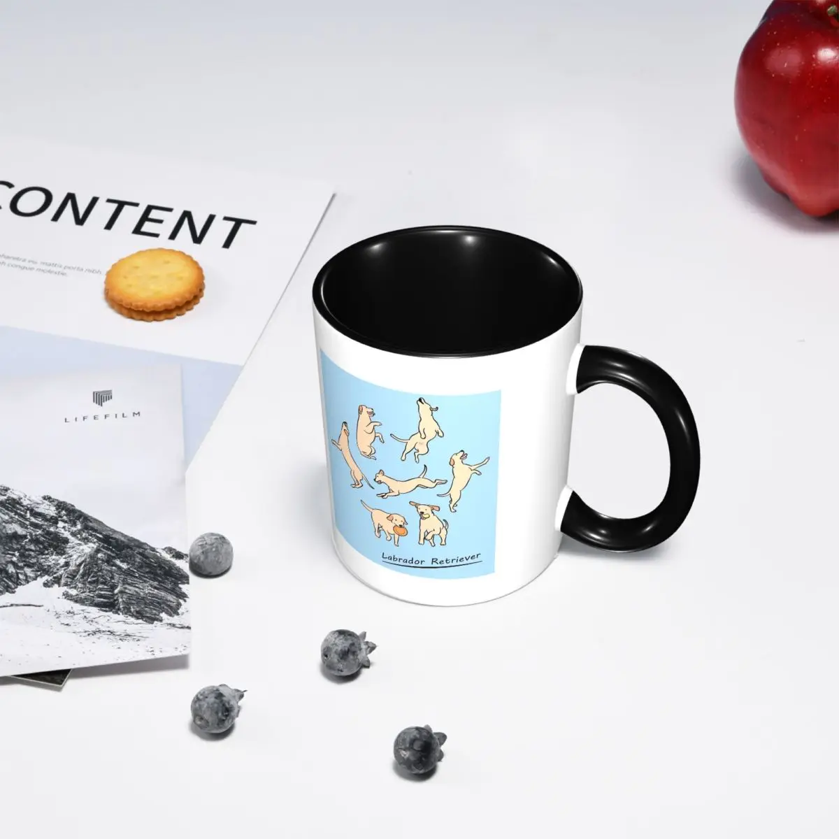 Playing Light Yellow Lab Labrador Retriever Mug Funny Ceramic Coffee Cups Tea Mugs Milk Cup Drinkware Gifts for Friends