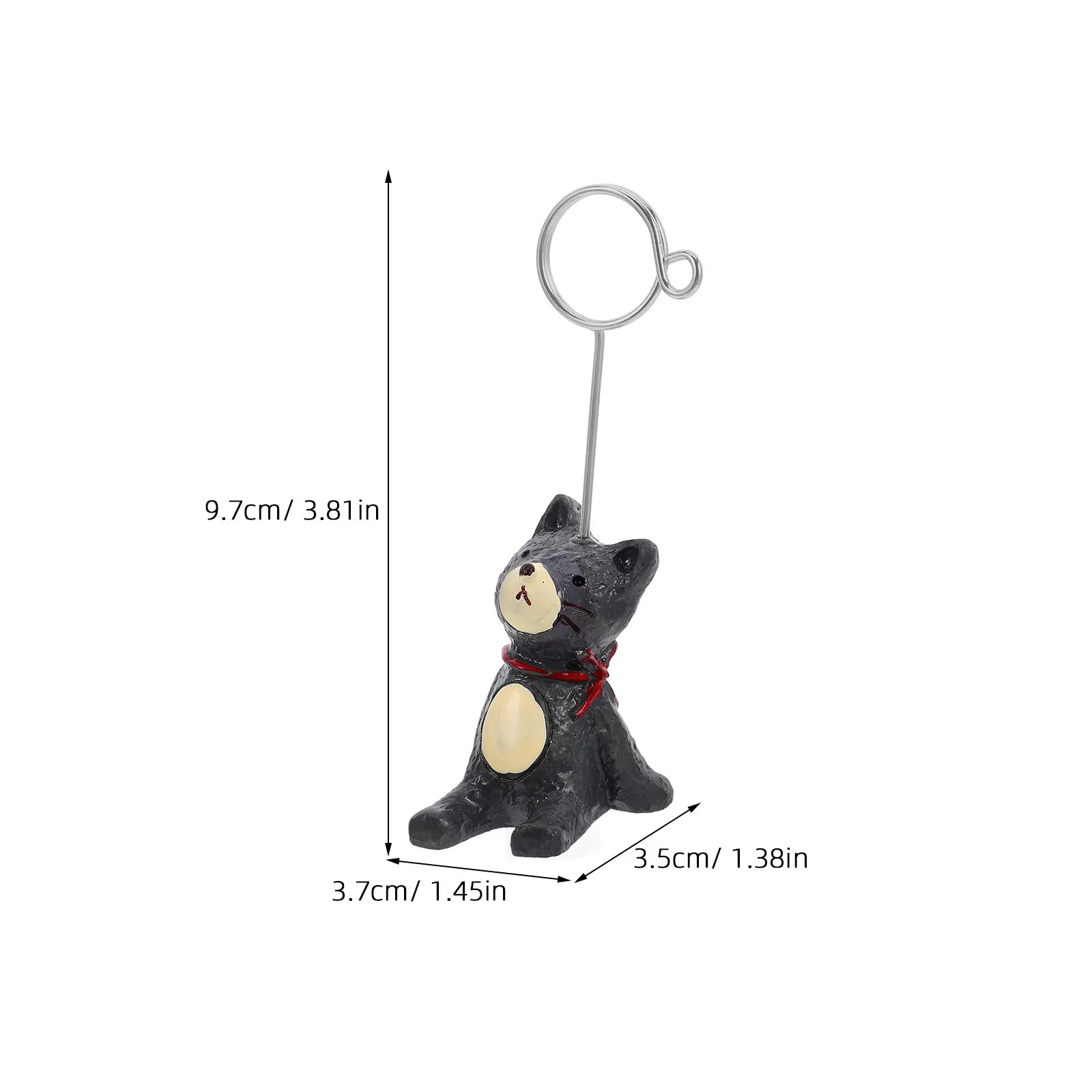 Dark Gray Resin Little Cat Message Folder Desktop Photo Clip Cartoon Note Holder Wedding Office Table Number Name Card Ornament