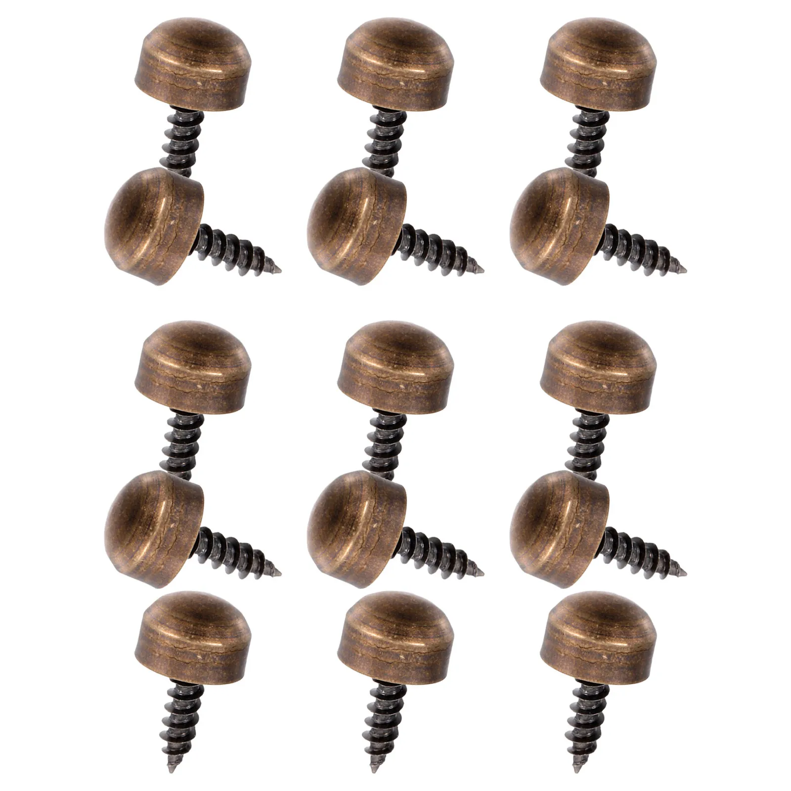 16Pcs Copper Mirror Screw Caps Self Tapping Furniture Screws Decorative Hardware Wall Mounting Fasteners Set Upholstery Tacks