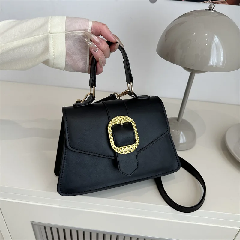 

Fashion Trend Underarm Women's Bag, New Fashion Belt Buckle Decorative Oblique Span Bag, Retro Small Square Bag Handbag