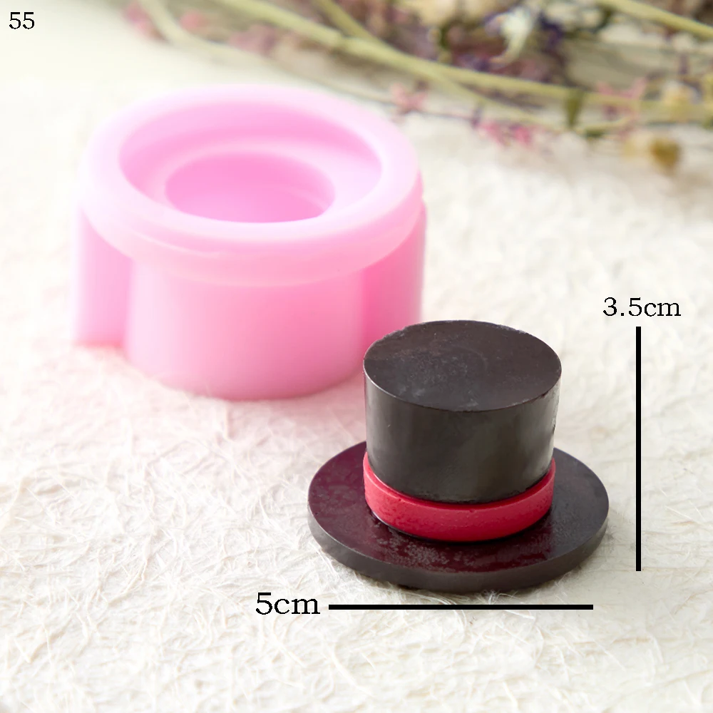 Three-dimensional Party Triangle Hat Silicone Molds Bow Top Hat Crown Cake Dessert Table Chocolate Plaster Resin Mold Cake Decor