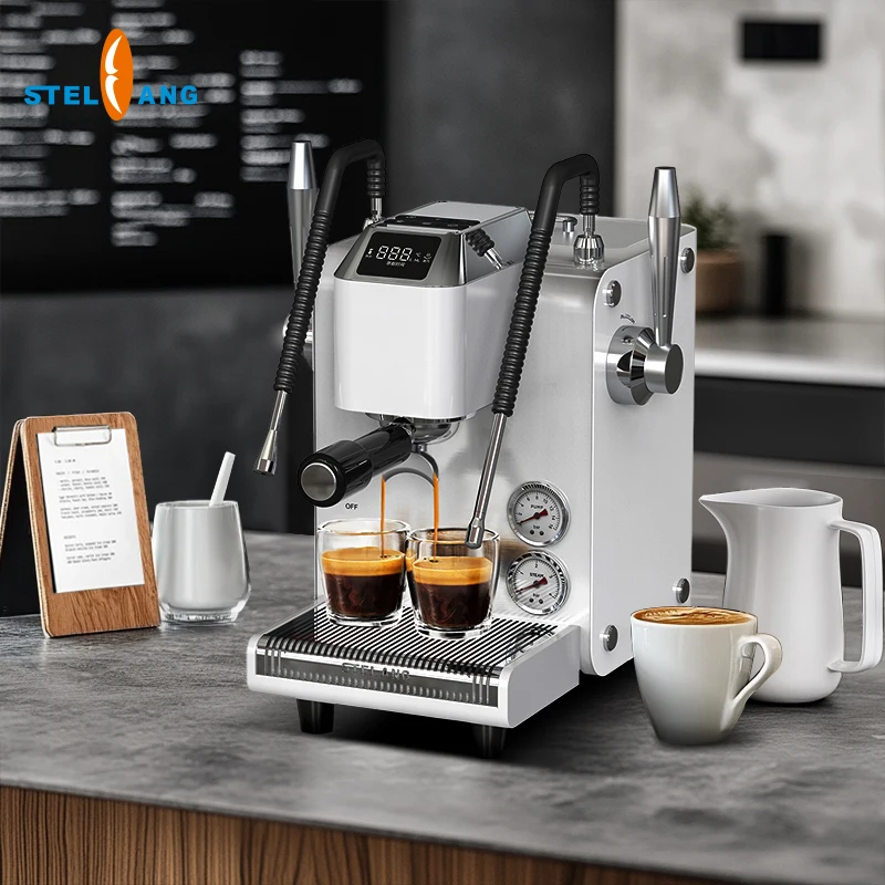 Electric Stainless Steel Coffee Maker Commercial Semi Automatic Espresso Coffee Machine for a Shop