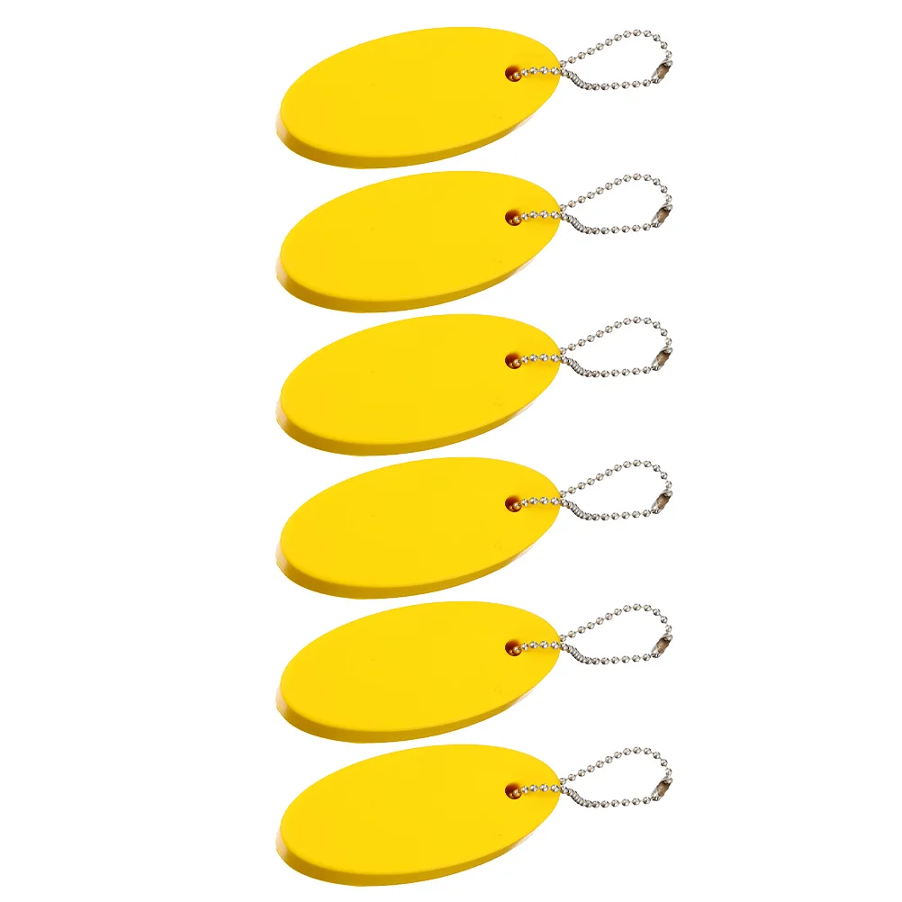

6pcs PU Keychains Floating Oval Creative Lightweight EVA Material Water Sports Gifts Fashion Accessories