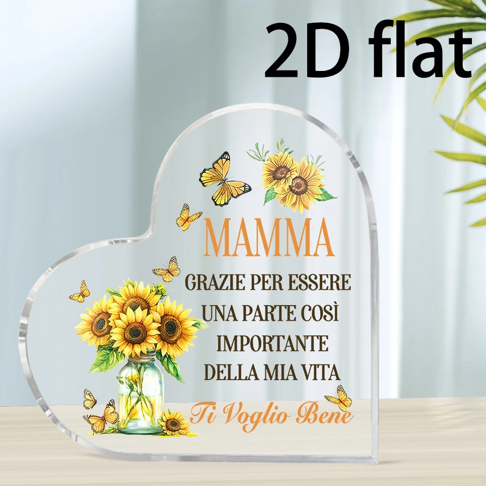 2D Flat, 1pc heart-shaped acrylic sign desktop decoration, home farm-style living room table decoration, Mother’s Day gift 2D Flat, 1pc heart-shaped acrylic sign desktop decoration, home farm-style living room table decoration, Mother’s Day gift