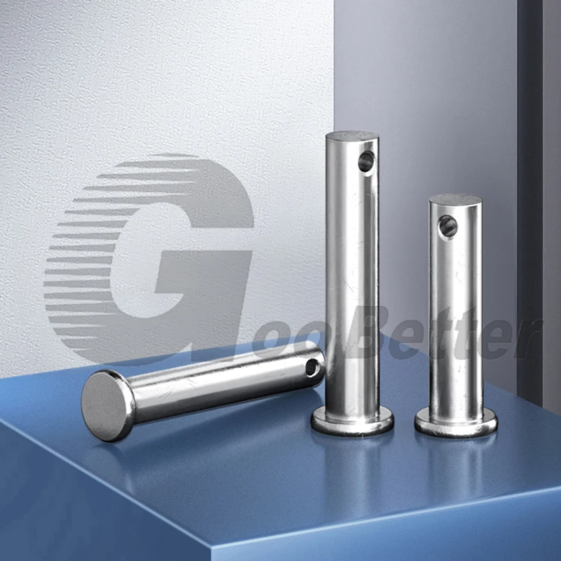 A2 304 Stainless Steel Clevis Pins Axis Pin Roll Flat Head Cylindrical Pin With Hole Positioning Pins M3 M4 M5 M6 M8 M10