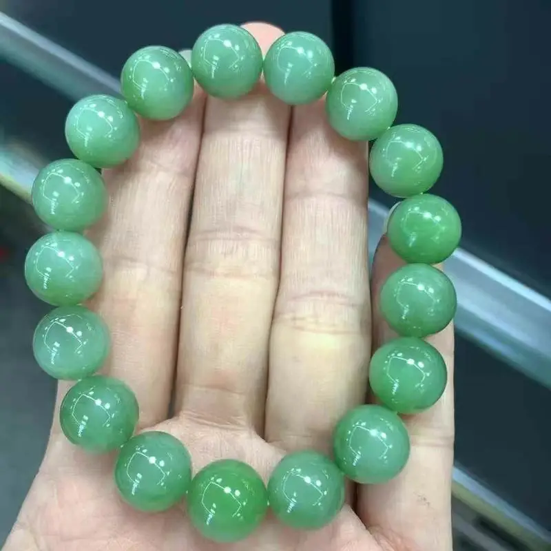 Natural Hetian Russian Material, Duck Green Jade Bracelet, Fine Texture
