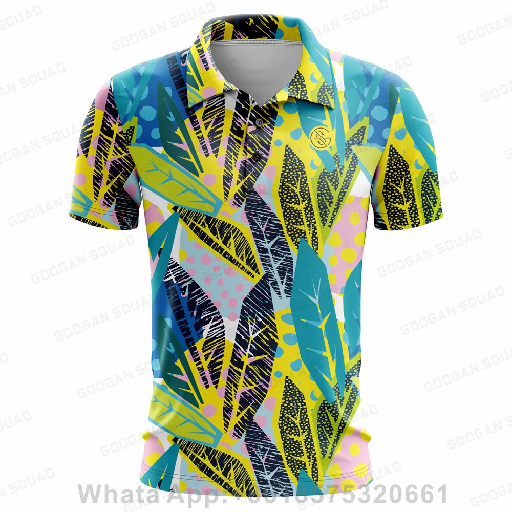 Men Golf Shirt Summer Quick Dry T-shirt Sports Jersey Golf Apparel Short Sleeve Tops Breathable Polo Shirts For Men Golf Wear