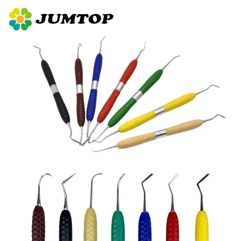 JUMTOP 7Pcs Dental Resin Filler Aesthetic Restoration Tools Double Head Resin Sculpture Knife Dentist Tools