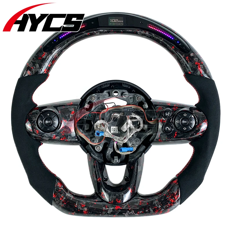 Carbon Fiber Steering Wheel for BMW MINI COOPER JCW F54 F55 F56 F57 F58 R56 57 58 60 Without airbags - view 4