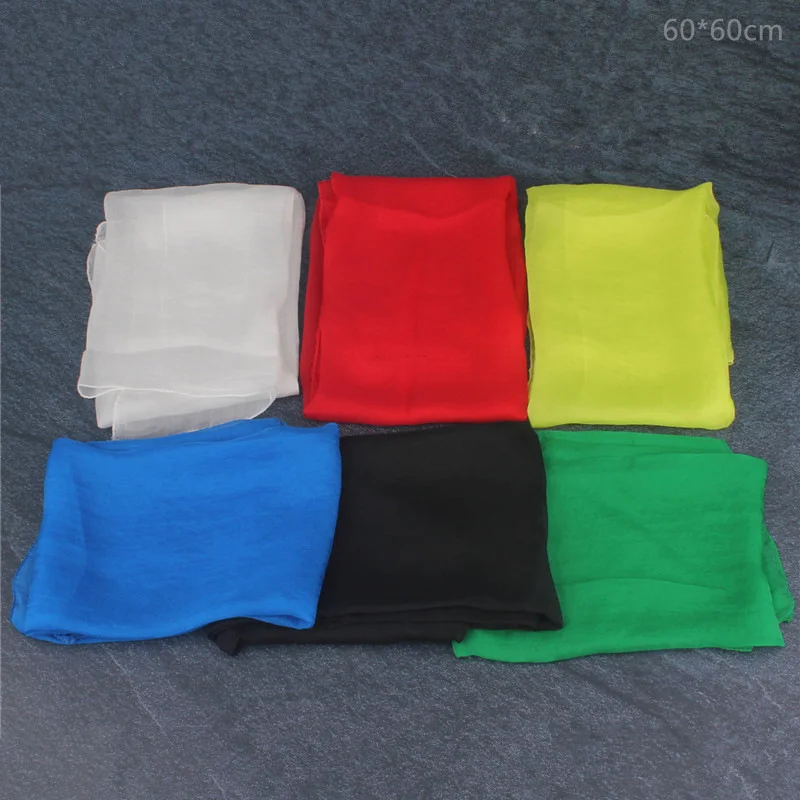 60*60cm Super Soft Silks Magic Tricks Scarves For Magician Magic Accessories Close-up Stage Illusions Gimmicks Mentalism Props