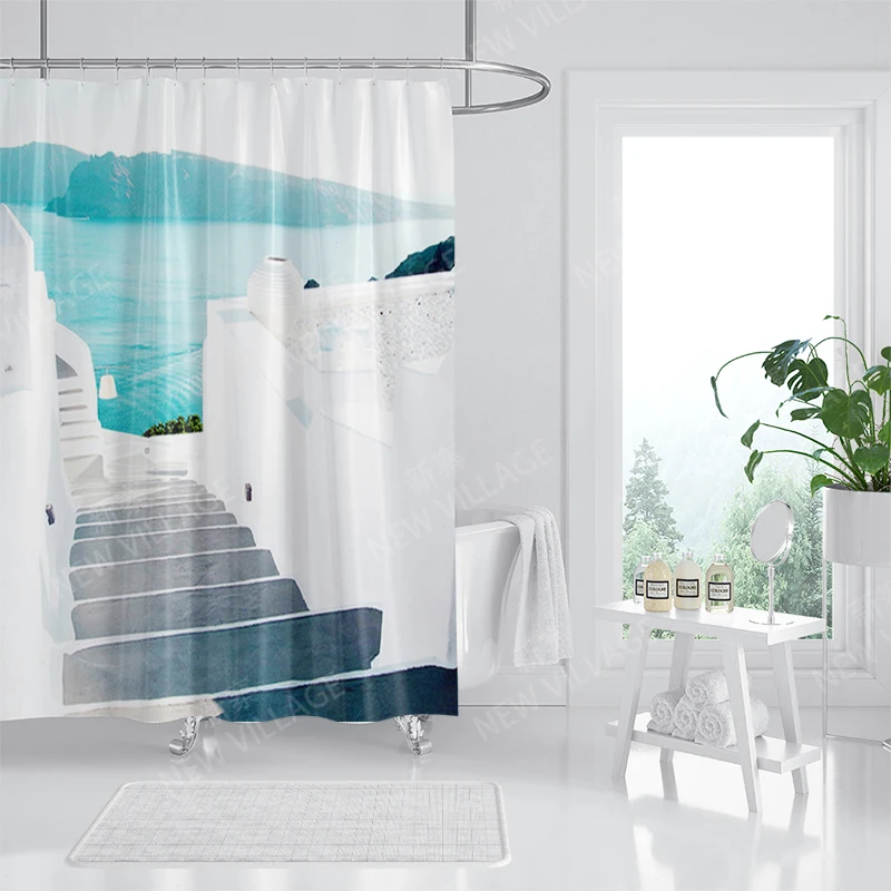 Waterproof fabric shower curtains Bathroom curtain accessories 180x200 Bath curtain for shower 240*200 nordic boho decoration