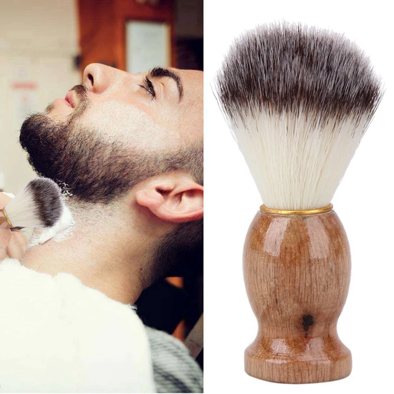 8 pezzi di capelli di tasso spazzola da barba da uomo salone da uomo apparecchio per la pulizia della barba del viso strumento da barba spazzola da rasoio con manico in legno