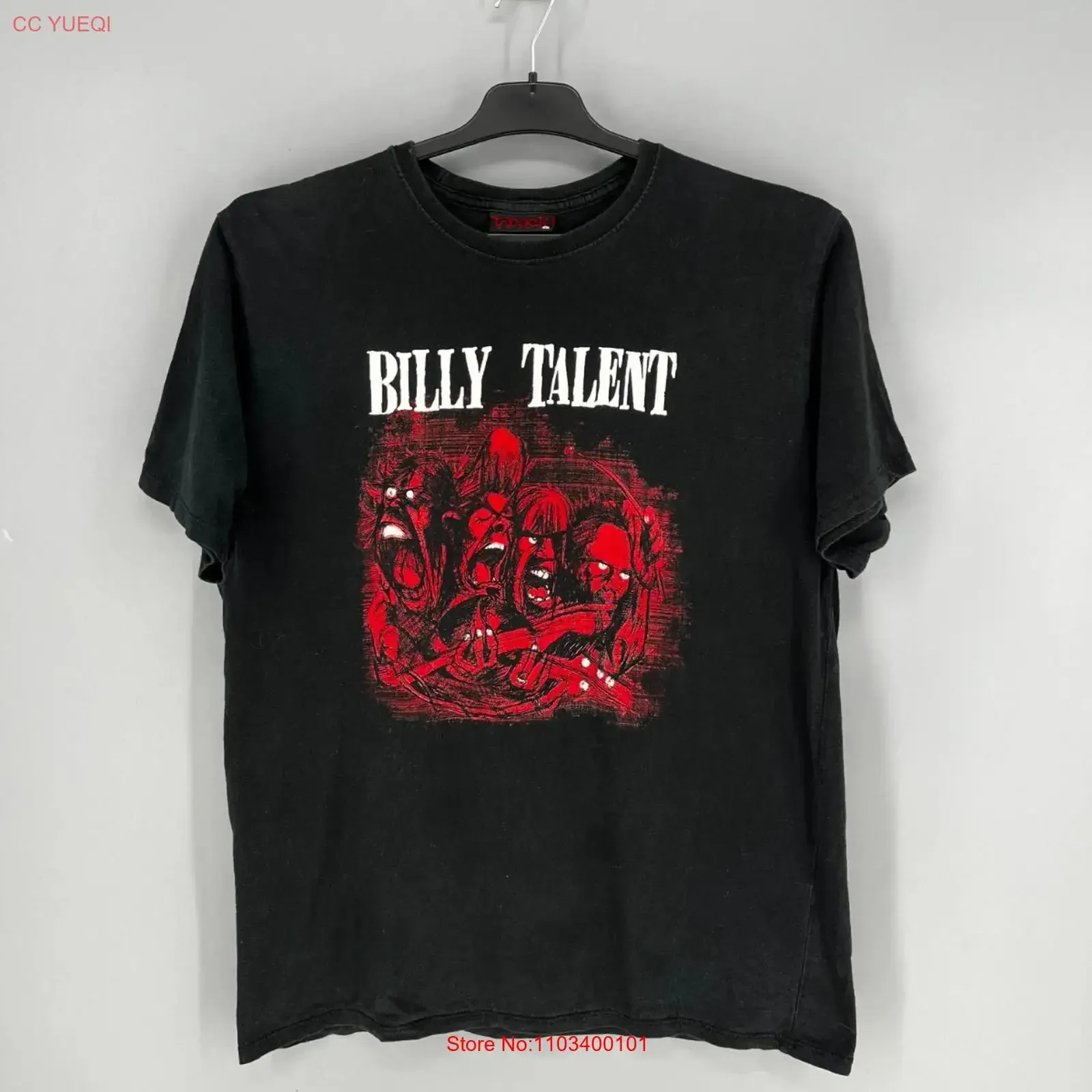 Винтажная футболка группы Billy Talent, черная, модель Scandalous Travelers, мужская, размер L, с эффектом потертости, дышащая, унисекс, дизайнерская одежда