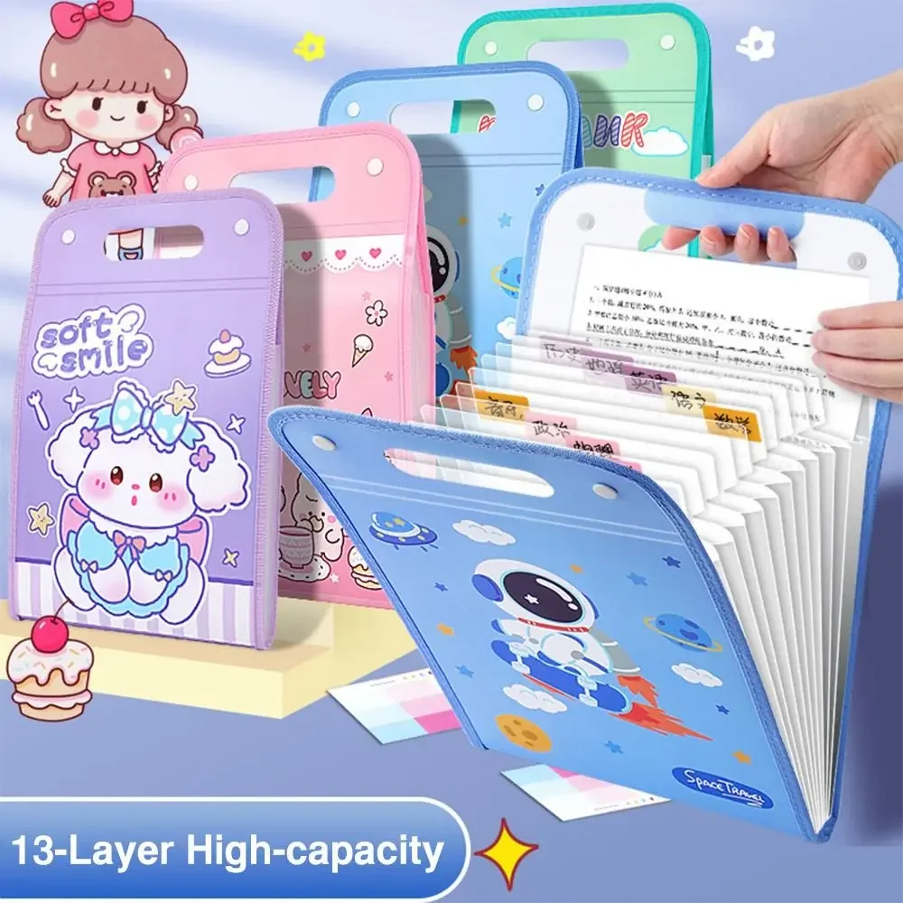 Tragbare wasserdichte tragbare vertikale Ordner-Testpapiertüte für Studenten, mehrschichtige Orgeltasche mit großem Fassungsvermögen, Aufbewahrung und Veredelung