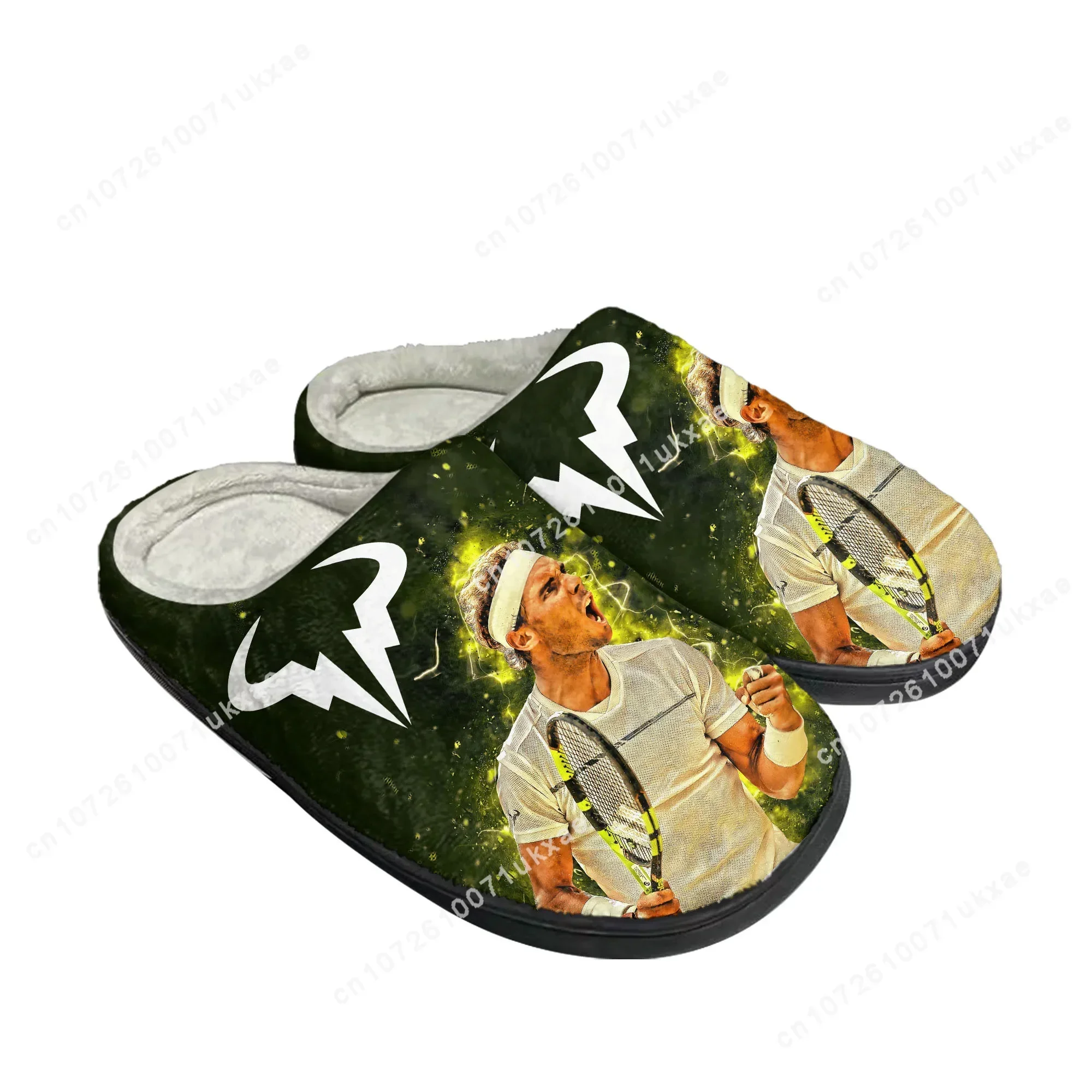 Rafael Nadal Tennis Player Home Cotton Slippers Mens Womens Plush Bedroom Casual Keep Warm Shoes Indoor Customized Shoe