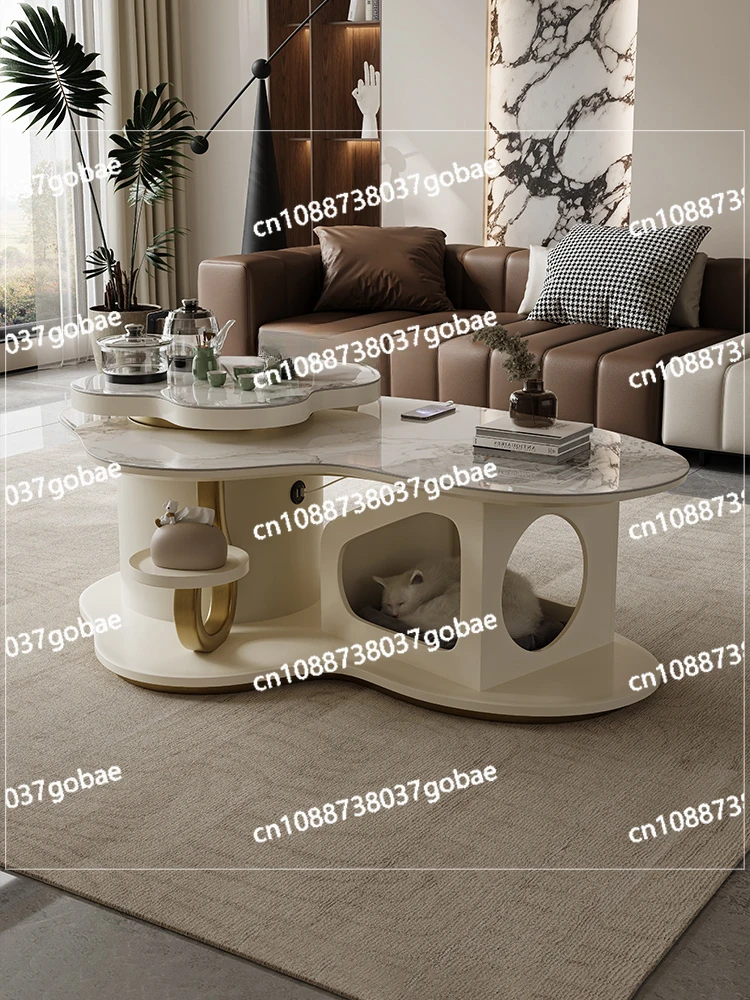 ZK  tea making integrated living room home minimalist light luxury tea table, high-end cat nest special-shaped coffee table