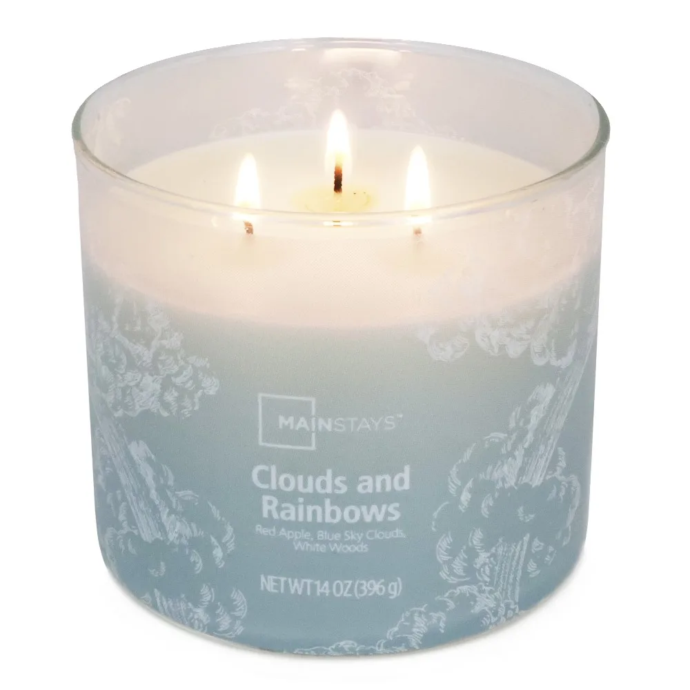Wrapped Clouds & Rainbows Scented Candle Three Wick 14 oz Aromatherapy Home Decor Gift