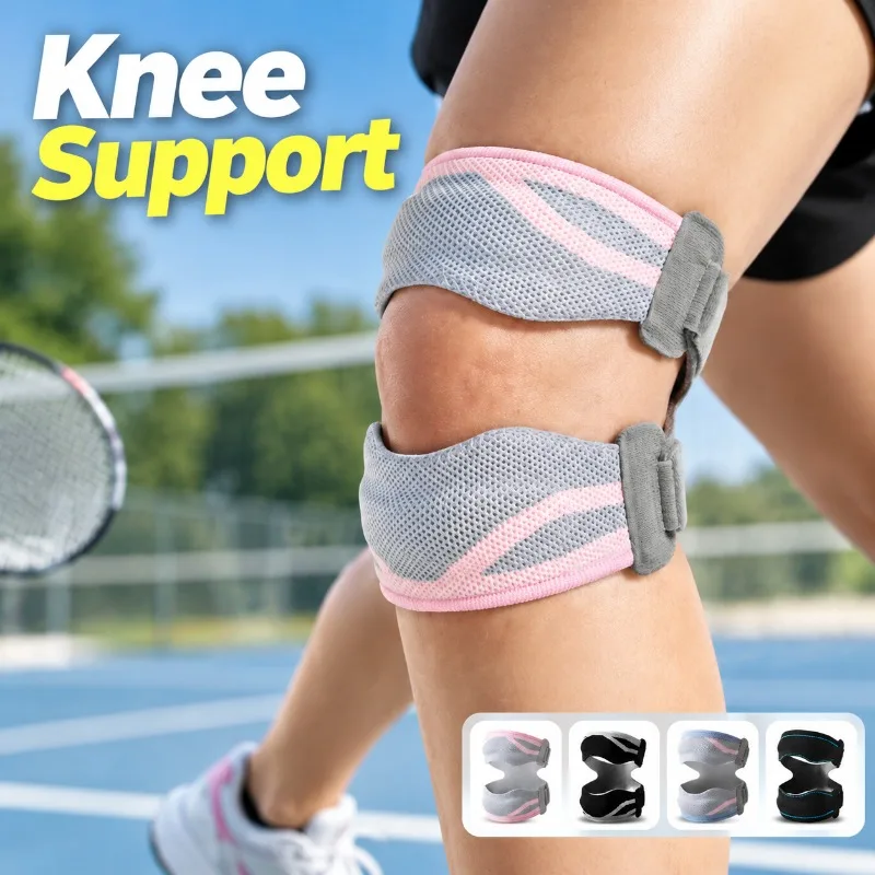 Adjustable Patella Knee Strap Support Shock Absorption Knee Protector for Badminton Running Basketball Fitness Sports Men Women