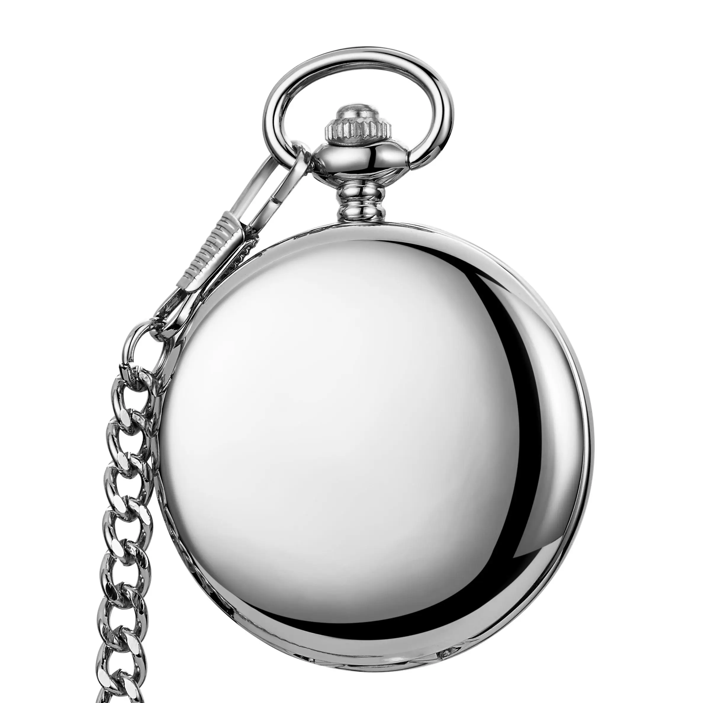 Gorben Classic Smooth Surface Mechanical Pocket Watch with Chain Xmas Birthday Wedding Father Day Gift