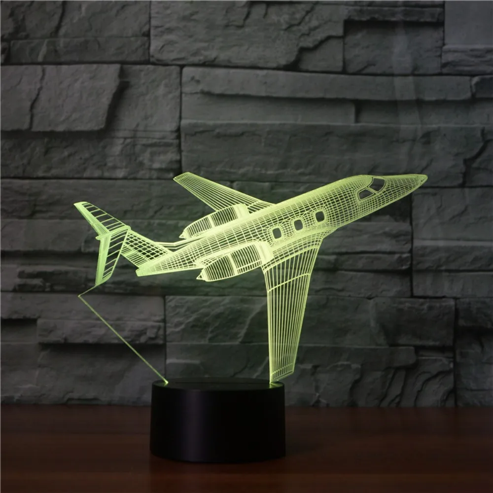 

Airplane Night Light LED 3D Illusion Lamp USB Aircraft 7 Color Christmas Birthday Gift for Boy Girl Kid Room Bedroom Decoration