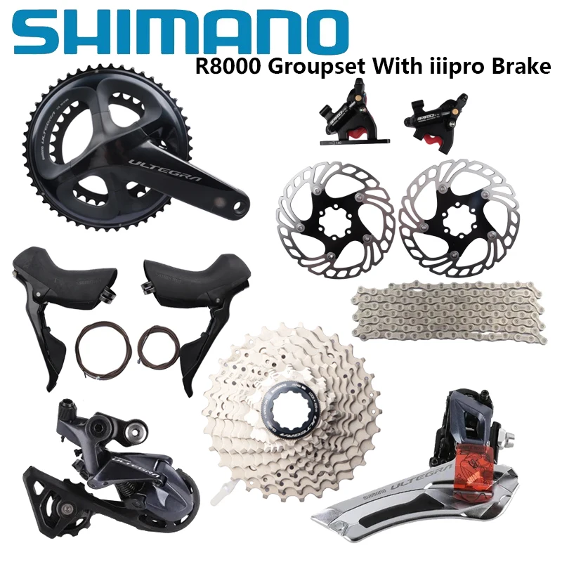 

Shimano Ultegra R8000 2x11 22 Speed Disc Brake Road Bike Bicycle Grouspet Update 6800 165/170/172.5/175mm 53-39T 50-34T 52-36T