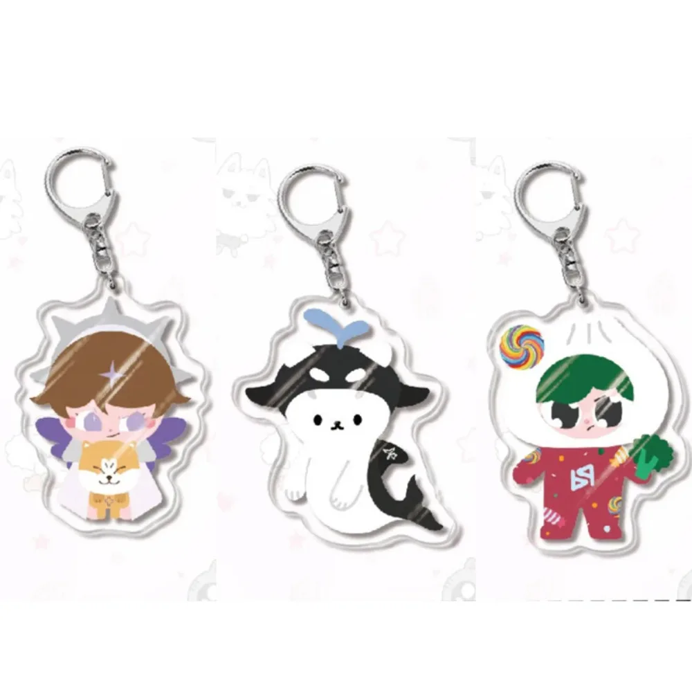 

Thai Celebrity Idol Q-version HD Printed Acrylic Keychain Backpack Decorative Pendants Jewelry Accessories Fans Collection Gift