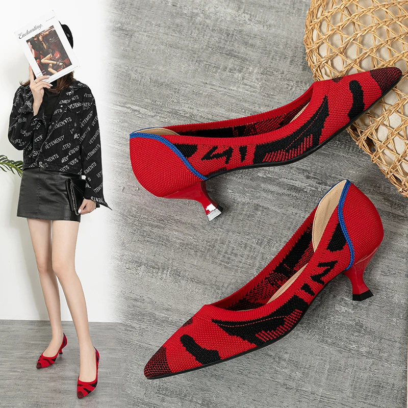 

Женские трикотажные туфли на плоской подошве, с леопардовым принтом, Размеры 35-43