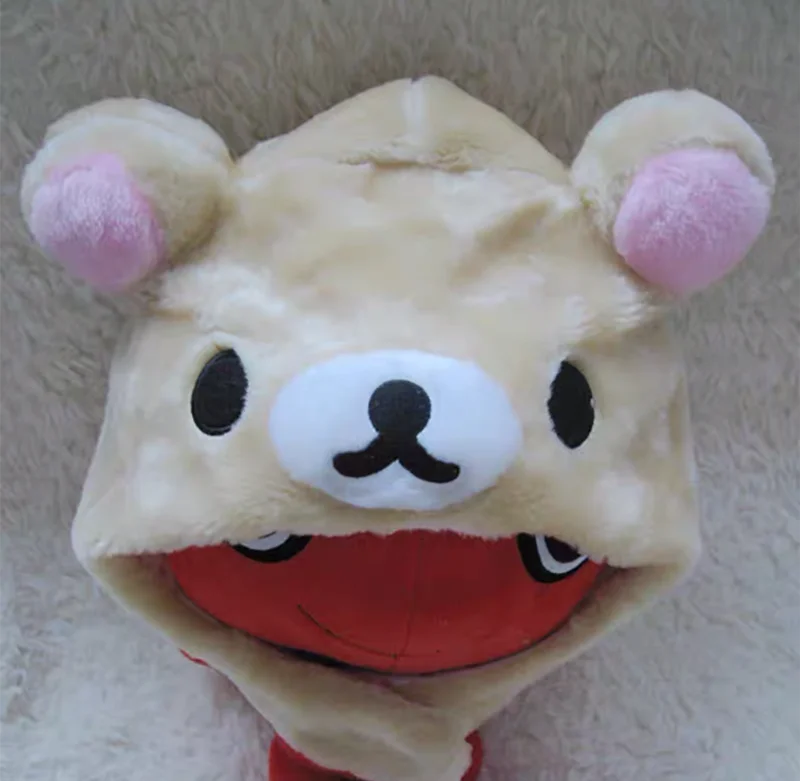 Rilakkuma Korilakkuma 곰 봉제 우샨카 모자, 귀여운 겨울 모자, 여자 소년, 어린이 만화 애니메이션 모자 Gorras