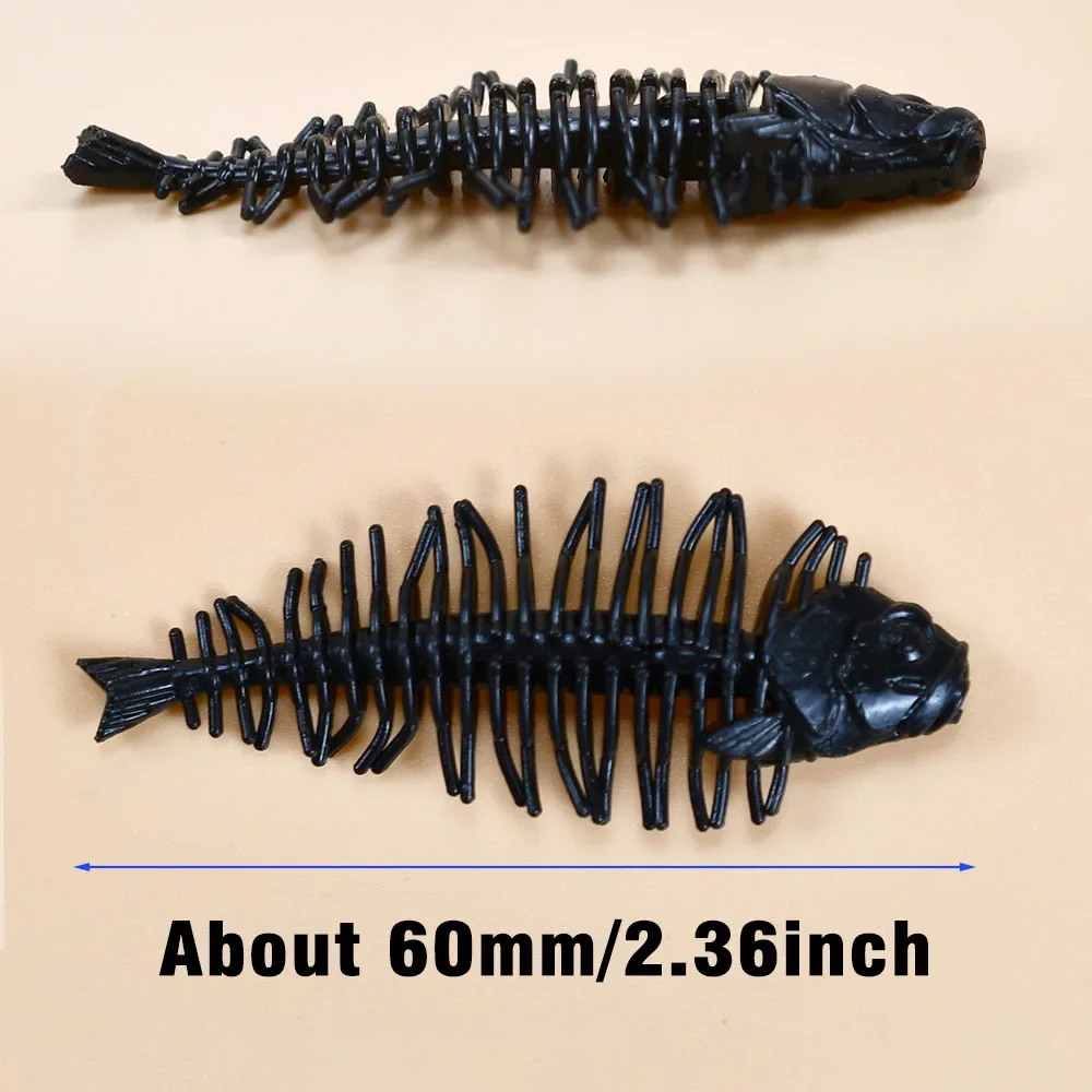 10 قطعة عظم السمك Pesca مرونة عالية الحيوية سيليكون لينة شاد الصيد إغراء Wobblers تهزهز دودة سويم ل الكارب باس بايك