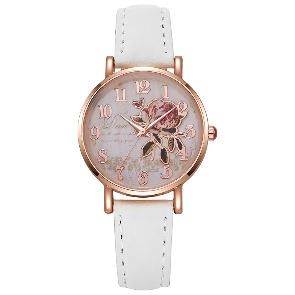 Durable Boho Style Wrist Watches Multicolor Rainbow Color Quartz Watch PU Adjustable Strap Bohemian Watch Daily Wear