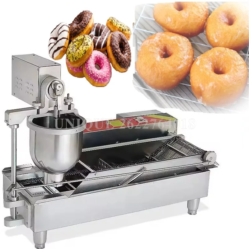 Automatic Commercial Donut Making Machine 7L Hopper Stainless Steel Doughnut Maker 3 Sizes Molds Fryer Kitchen Appliances