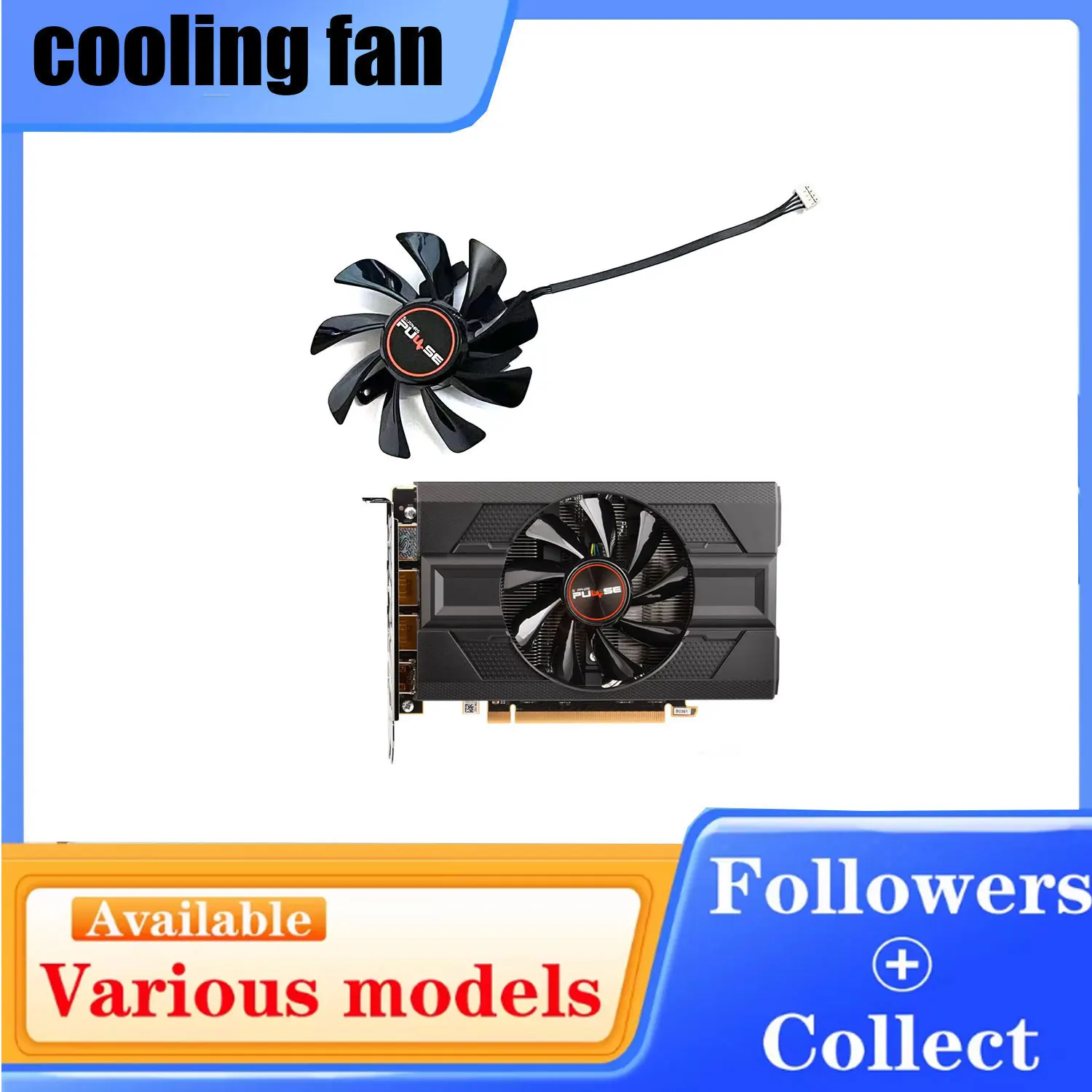 New 85MM 4PIN T129215SU DC 12V 0.5A RX5500 XT GPU Fan for Sapphire Radeon Pulse Rx5500xt SF 8GB Graphics Card Replacement