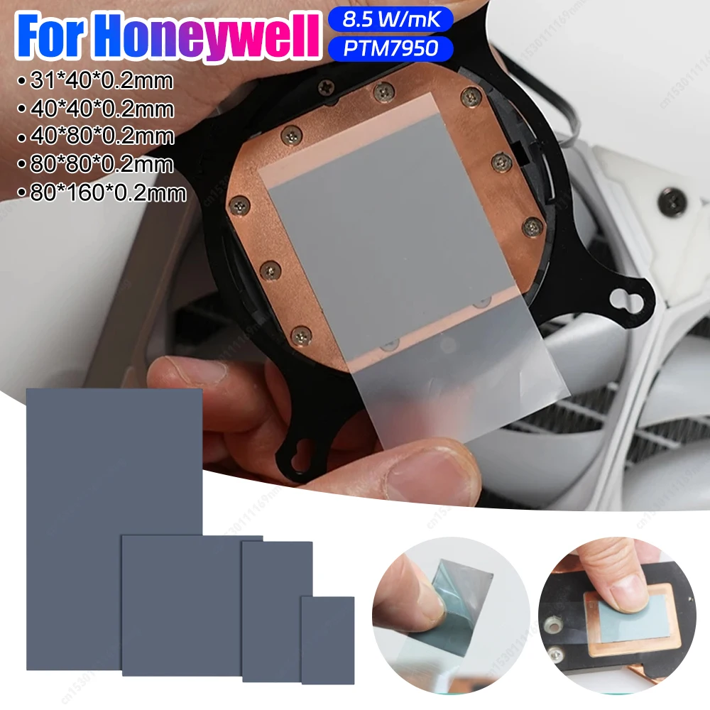 

For Honeywell PTM7950 Phase Change Silicone Pad 8.5W/mK Heat Dissipation Pad Patch Replacement Lightweight for Laptop GPU CPU