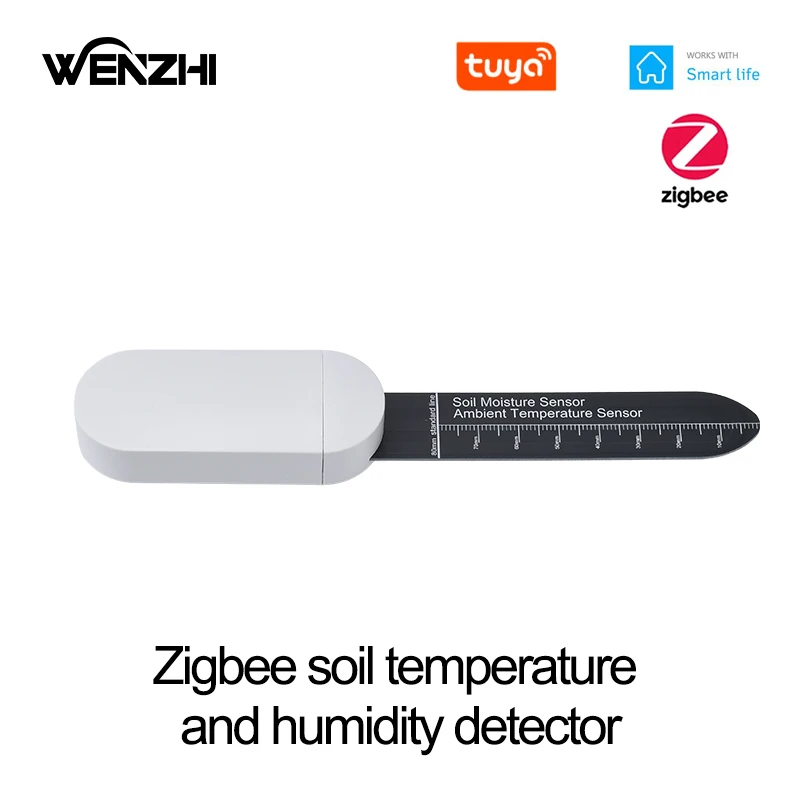 ZigBee 3.0 Soil Sensor Temperature And Humidity Detection Outdoor Waterproof Battery Powered Tuya Smart Life Remote Control