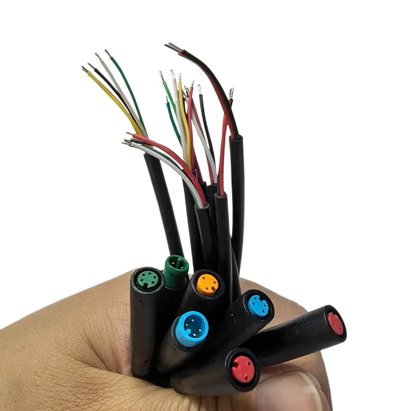 1pcs 0.2m 1m m7 2/3/4/5/6Pin 7mm 1 male to female male plug cable Connector Waterproof Sensor E-bike Electric bicycle cord
