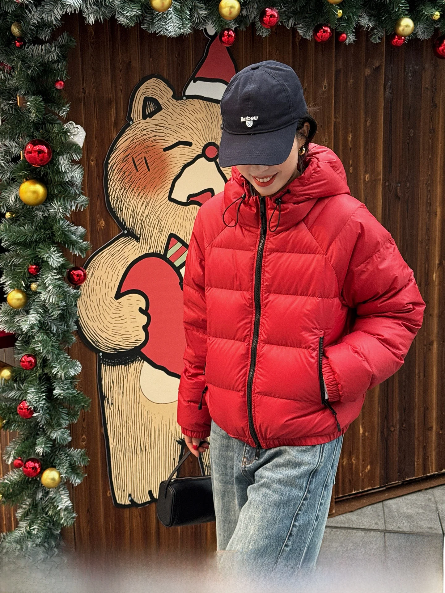 

Langqing Red 90 White Goose down Puffer Jaet Women's Winter Thiened Hooded Bread Sle Warm Outerwear Casual Sle Nylon ...