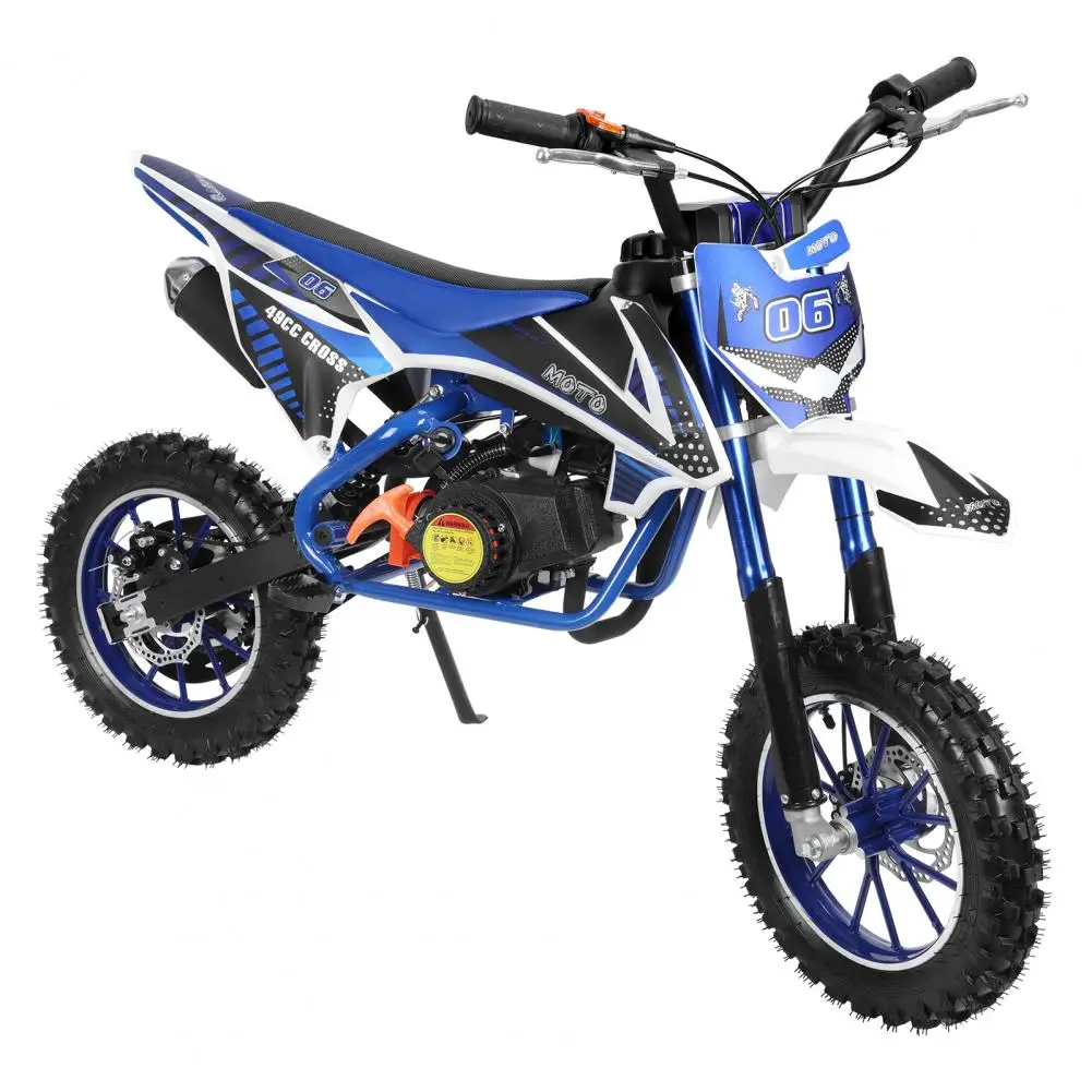 

49cc 2-Stroke Kids Dirt Bike, Petrol Power Motocross, Beach Off Road Mini Motorcycle, Children Pocket Motorbike Disc Brakes