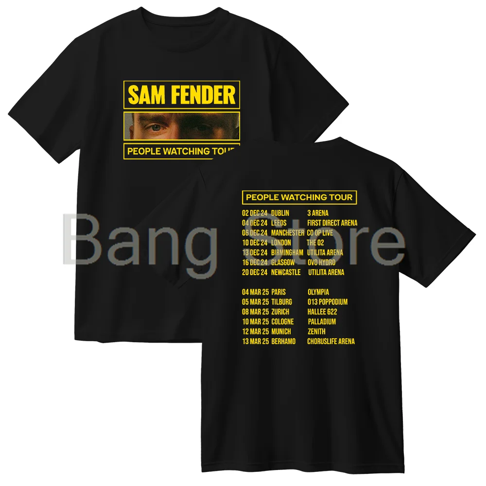 Sam Fender People Watching Tour Cotton T-shirt Women Men Crewneck Short Sleeve Tee