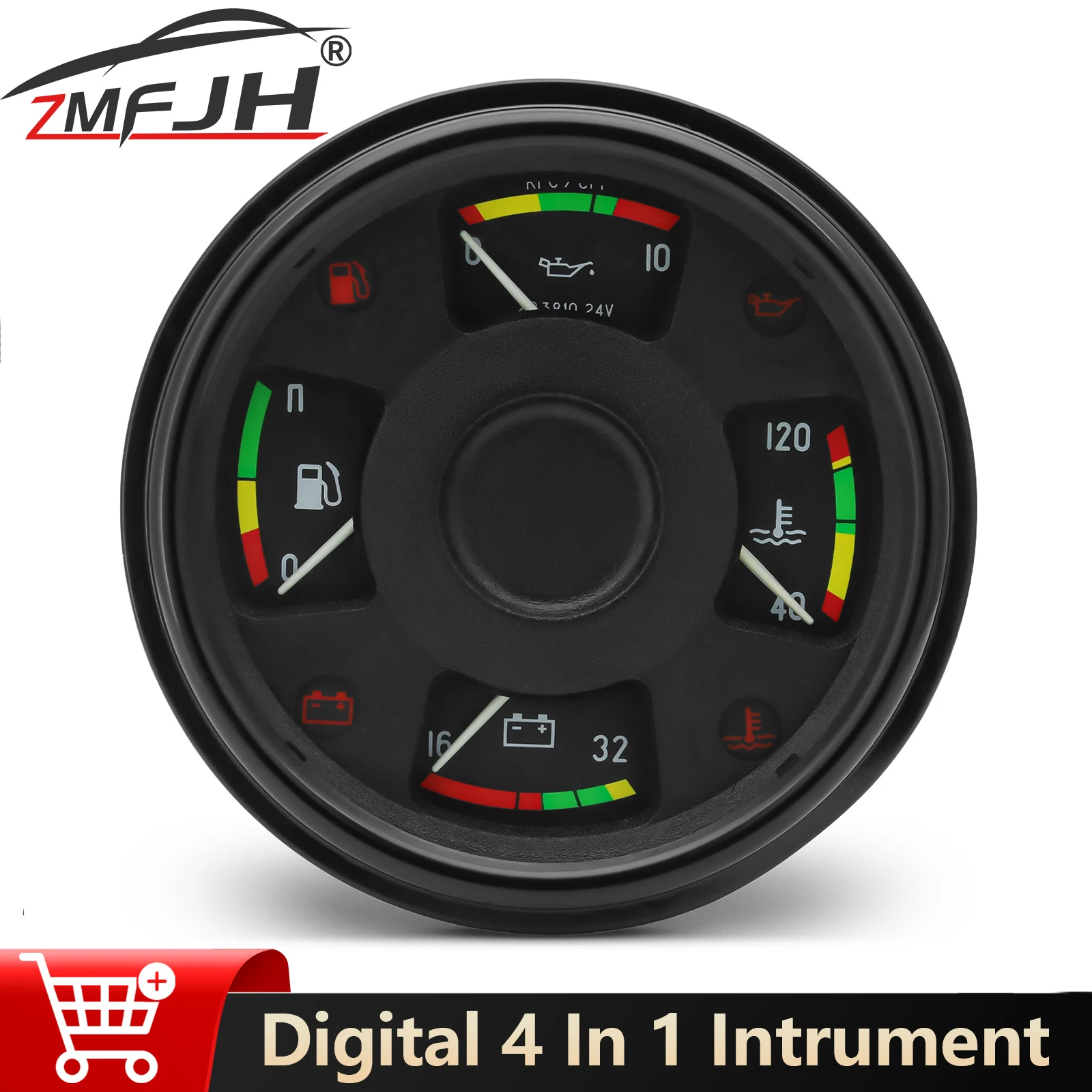 

Цифровой комбинированный прибор 4-в-1: манометр давления масла, указатель уровня топлива, индикатор температуры воды, вольтметр, комбинация приборов для приборной панели, 24В