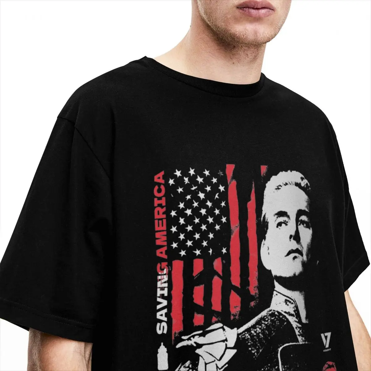 The Boys Tv Show T Shirt Homelander USA Flag Trending T-Shirts Short Sleeves Tshirt Summer 100 Cotton O Neck 5XL 6XL Top Tees