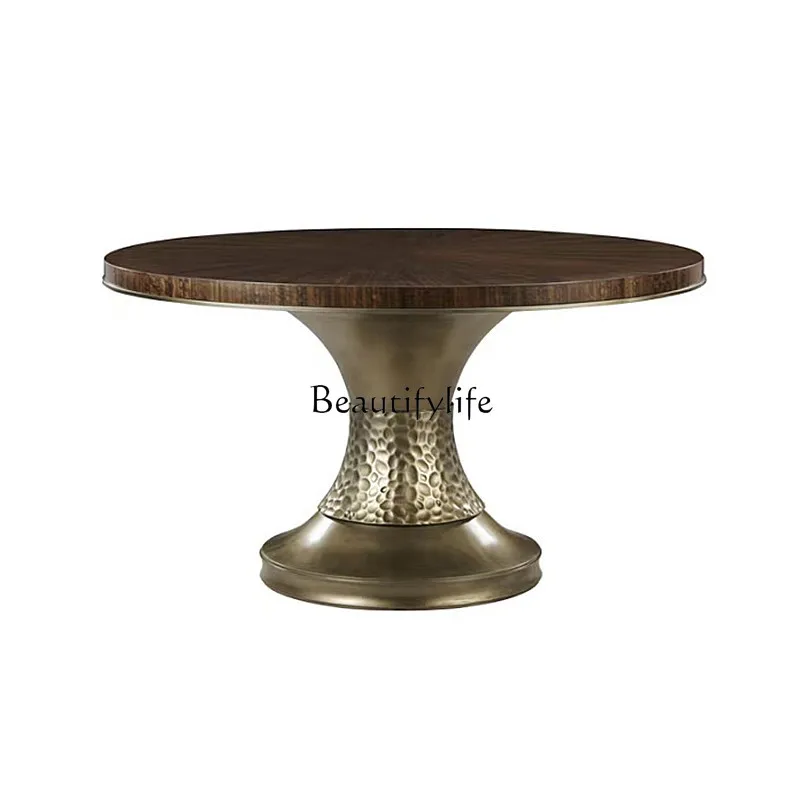 

American beautiful home light luxury modern dining table space round dining table