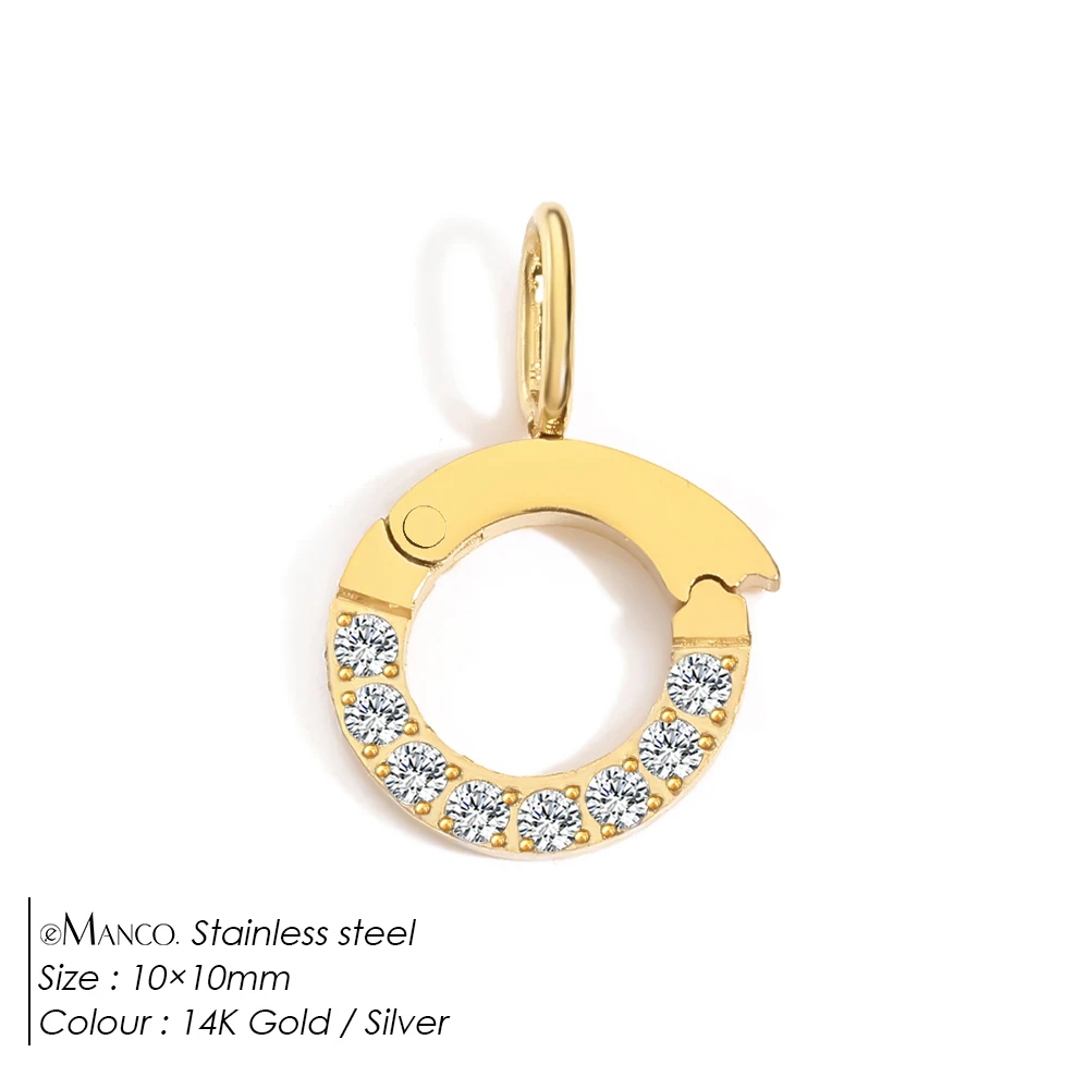 EMANCO  Stainless Steel Round Zirconia Heart Shape Mirror Polished Skeleton Clasp for Women DIY Necklace Bracelet Making image 4